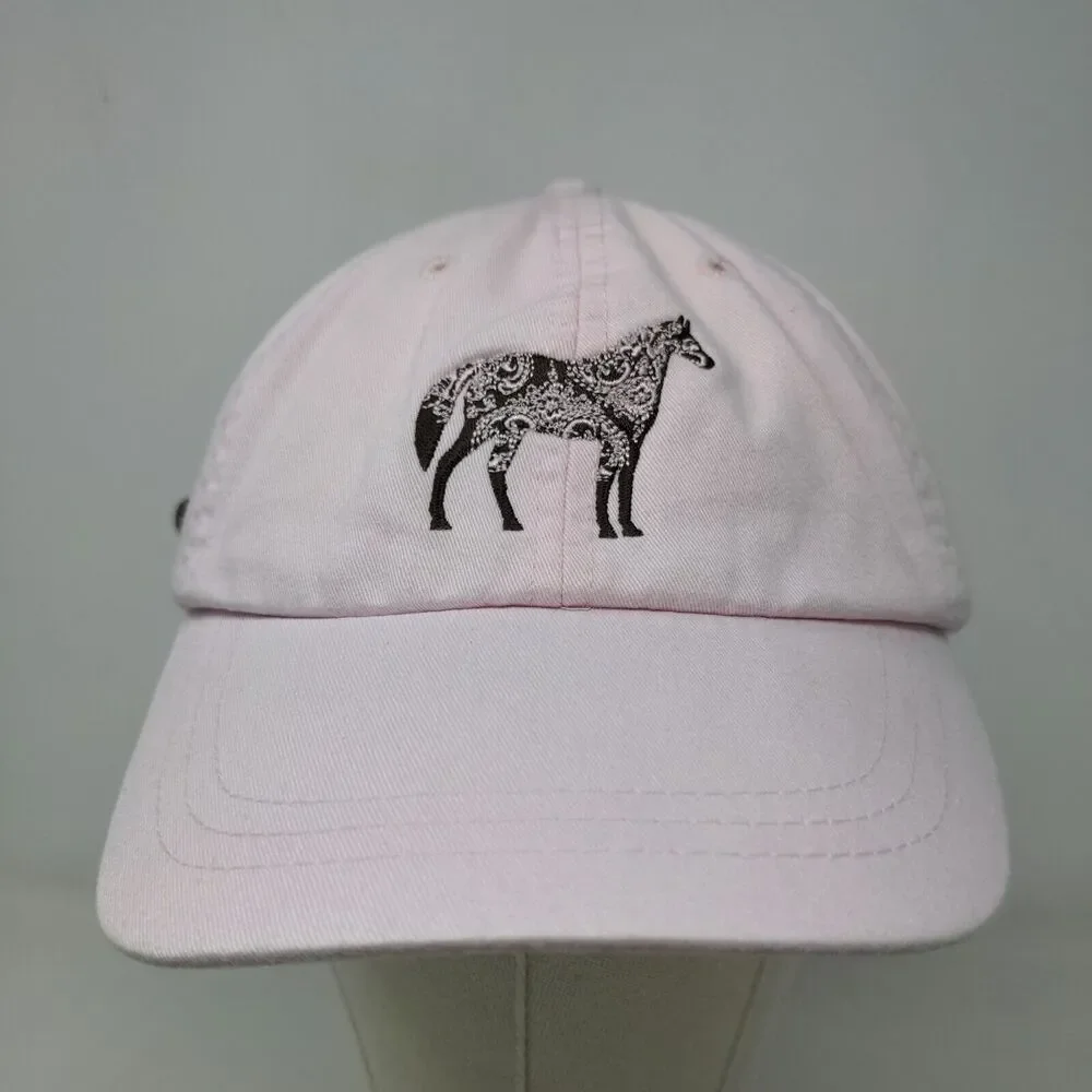 Adams Women's Slideback Hat Pink Embroidered Horse Equestrian Logo Cotton - Picture 2 of 13